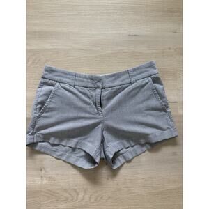 J.Crew Factory Shorts Womens 0 Gray Chino 100% Cotton Flat Front Casual Summer